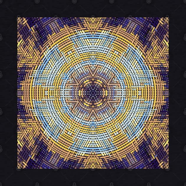 Weave Mandala Blue and Yellow by WormholeOrbital